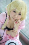 blonde_hair chii_(chobits) chobits choker cleavage cosplay dress hiromichi thighhighs rating:Safe score:0 user:nil!