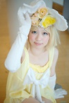 babydoll blonde_hair blue_eyes bow cosplay elbow_gloves flowers gloves hairbow kagamine_rin pantyhose pettipants ruu sheer_legwear vocaloid rating:Safe score:0 user:pixymisa