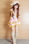 aya_(vi) boots cosplay dress headscarf idolmaster idolmaster_cinderella_girls shimamura_uzuki rating:Safe score:2 user:nil!