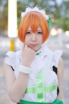apron cosplay dress hairband hoshizora_rin love_live!_school_idol_project maid maid_uniform matsumoto_ruisuke orange_hair rating:Safe score:0 user:nil!