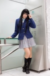 akiyama_mio blazer blouse cosplay glasses kneesocks k-on! pleated_skirt ribbon_tie school_uniform skirt wakame rating:Safe score:1 user:pixymisa