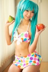 aqua_hair bikini cosplay fruit hatsune_miku miniskirt necoco project_necoco-f skirt swimsuit twintails vocaloid rating:Safe score:3 user:nil!