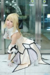 blonde_hair corset cosplay detached_sleeves fate/series fate/unlimited_codes gloves hairbow maropapi saber saber_lily skirt rating:Safe score:0 user:nil!
