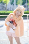 blonde_hair cosplay doma_umaru hamster_costume himouto!_umaru-chan pantyhose sheer_legwear shorts tshirt yui_(ii) rating:Safe score:0 user:nil!