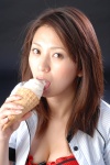 bikini_top blouse cleavage ice_cream open_clothes satou_yurina swimsuit rating:Safe score:0 user:nil!