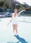 aizawa_hitomi cleavage ponytail tennis_court tennis_dress tennis_racket rating:Safe score:1 user:nil!