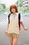backpack blouse dgc_0886 pleated_skirt sakurai_cyndi school_uniform skirt sweater_vest tie rating:Safe score:0 user:nil!