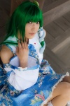 cosplay detached_sleeves green_hair kochiya_sanae lenfried miniskirt skirt socks touhou rating:Safe score:0 user:nil!