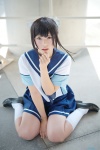 cosplay hairbow harumiya_yun kneesocks love_plus pleated_skirt sailor_uniform school_uniform skirt takane_manaka rating:Safe score:5 user:nil!
