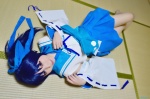 blue_hair cosplay detached_sleeves hiradaira_chisaki miko nagi_no_asukara pantyhose pleated_skirt sailor_uniform school_uniform shaa sheer_legwear side_ponytail skirt rating:Safe score:0 user:nil!