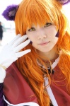 animal_ears bra cat_ears choker cosplay croptop gloves kanro nina_(wazu_wasu) orange_hair wazu_wasu rating:Safe score:0 user:pixymisa