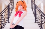 asami_uki cosplay hair_ribbons hikaru_(pleiades) hokago_no_pleiades orange_hair pleated_skirt sailor_uniform school_uniform skirt twintails rating:Safe score:0 user:xkaras
