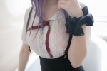 atsuki bathroom bathtub blouse cosplay dagashi_biyori dagashi_kashi purple_hair shidare_hotaru skirt suspenders wet rating:Safe score:1 user:nil!