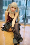 blonde_hair bra cleavage cosplay dress gloves original thighhighs twintails uri zettai_ryouiki rating:Safe score:2 user:nil!