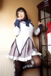 akemi_homura blouse cosplay hairband hanamura_misaki pantyhose pleated_skirt puella_magi_madoka_magica skirt rating:Safe score:0 user:nil!