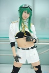 cosplay croptop fingerless_gloves gloves goggles green_eyes green_hair gumi jacket seri shorts thighhighs torn_clothes vocaloid rating:Safe score:1 user:pixymisa