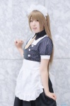 apron blonde_hair cosplay dress dress_lift hairband love_live!_school_idol_project maid maid_uniform minami_kotori mochizuki_mai side_ponytail rating:Questionable score:0 user:nil!