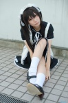 apron cosplay dress hairband k-on! maid maid_uniform nakano_azusa pantyhose shima socks twintails rating:Safe score:2 user:nil!