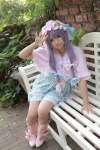 boots capelet cosplay dress enako hat patchouli_knowledge purple_hair touhou rating:Safe score:1 user:nil!