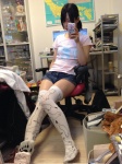 denim iiniku_ushijima iphone print_legwear self-shot shorts thighhighs tshirt rating:Questionable score:5 user:nil!