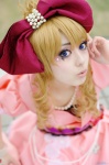 ayame_(pop'n) blonde_hair cosplay dress fuyu_tsugu hairbow pop'n_music rating:Safe score:0 user:nil!