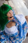 cosplay detached_sleeves green_hair kochiya_sanae lenfried miniskirt skirt socks touhou rating:Safe score:0 user:nil!