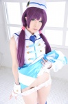 blue_legwear cosplay dress dress_lift garrison_cap haruka love_live!_school_idol_project love_m@ster panties purple_hair thighhighs tojo_nozomi twintails rating:Safe score:1 user:nil!