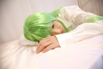 amamiya_eru bed bottomless cc code_geass cosplay dress_shirt green_hair rating:Safe score:0 user:nil!