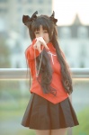 blouse cosplay fate/series fate/stay_night makiron pantyhose pleated_skirt skirt tohsaka_rin twintails rating:Safe score:1 user:nil!