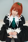 aoi_nagisa cosplay dress kneehighs ponytail ryuuna school_uniform strawberry_panic! tie rating:Safe score:1 user:nil!
