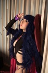 blue_hair bodysuit cape cleavage cosplay deep_rabbit garter_straps macross macross_frontier macross_frontier:_itsuwari_no_utahime saku sheryl_nome rating:Safe score:1 user:nil!