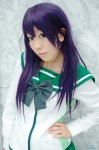 busujima_saeko cosplay highschool_of_the_dead pleated_skirt purple_hair ririka sailor_uniform school_uniform skirt rating:Safe score:0 user:nil!