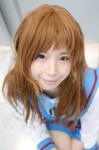 asahina_mikuru cosplay orange_hair sailor_uniform school_uniform suzumiya_haruhi_no_yuuutsu yamabushi rating:Safe score:0 user:Log