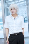 blouse cosplay crossplay hinata_aoi nagisa_kaworu neon_genesis_evangelion trousers tshirt white_hair rating:Safe score:0 user:pixymisa