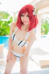 bikini cleavage cosplay love_live!_school_idol_project mike nishikino_maki red_hair school_idol_~krasivie~ side-tie_bikini swimsuit rating:Safe score:1 user:nil!
