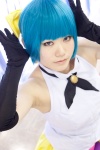 blue_hair cosplay crossover_tie elbow_gloves gloves hairbow katanaka_shiina kazuki_mai magical_emi mahou_no_star_magical_emi sleeveless_blouse rating:Safe score:0 user:pixymisa