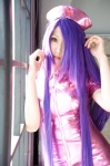 cosplay dress ikkitousen kanu_unchou kibashi nurse nurse_cap nurse_uniform purple_hair rating:Safe score:1 user:nil!