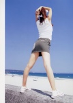 ass beach happening kobayashi_emi miniskirt ocean ponytail skirt tank_top visor rating:Safe score:2 user:nil!