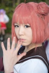 akaza_akari cosplay dress hair_buns hinata_(ii) jacket pink_hair yuruyuri rating:Safe score:1 user:pixymisa