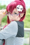blouse cosplay glasses kumo looking_over_glasses red_hair tengen_toppa_gurren-lagann yoko_ritona rating:Safe score:0 user:nil!