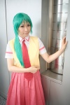chippi cosplay green_hair higurashi_no_naku_koro_ni school_uniform sonozaki_mion vest rating:Safe score:0 user:nil!