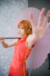 cosplay gintama hair_pods kagura kanda_midori orange_hair qipao umbrella rating:Safe score:2 user:nil!