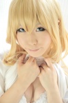 assam blonde_hair bra cleavage cosplay haruka k-on! kotobuki_tsumugi shirt_lift tshirt rating:Safe score:0 user:nil!