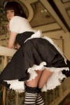 apron asai_mami blouse corset cosplay hat maid maid_mix maid_uniform miniskirt original skirt striped thighhighs zettai_ryouiki rating:Safe score:2 user:nil!
