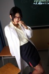 blouse fishnet_stockings glasses kijima_noriko lab_coat miniskirt skirt thighhighs rating:Safe score:0 user:nil!