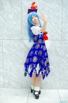 blouse blue_hair cosplay hat jumper kamishirasawa_keine maropapi socks touhou rating:Safe score:1 user:nil!