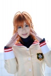 ahoge blazer blouse clannad cosplay furukawa_nagisa hair_clips katou_mari red_hair school_uniform rating:Safe score:0 user:pixymisa