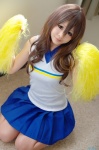 asahina_mikuru cheerleader_uniform cosplay kneesocks nana_(iv) pleated_skirt pom_poms skirt suzumiya_haruhi_no_yuuutsu tank_top rating:Safe score:3 user:nil!