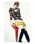 blouse hwang_mi_hee miniskirt plaid pleated_skirt skirt sweater thighhighs rating:Safe score:2 user:nil!