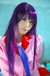 bakemonogatari blouse cosplay kumo purple_hair school_uniform senjougahara_hitagi tie rating:Safe score:0 user:nil!